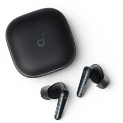 هدفون بلوتوثی انکر مدل Soundcore Liberty 5 با نویز کنسلینگ فعال (ANC)، درگاه شارژ USB Type-C، تا 30 ساعت زمان پخش موسیقی، دارای سنسور نوری داخل گوش و مقاوم در برابر رطوبت و عرق