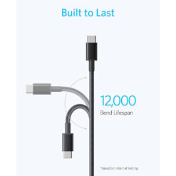 کابل تبدیل USB-C به USB-C انکر مدل Nylon A8753 طول 1.8 متر