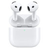 هدفون بلوتوثی اپل مدل AirPods 4 دارای نویز کنسلینگ، درگاه شارژ USB-Type-C و شارژ بی سیم، با قابلیت اتصال به چند دستگاه، پشتیبانی از فرمان لمسی و دستیار صوتی، نشانگر LED، مقاوم در برابر پاشش آب و گرد و غبار