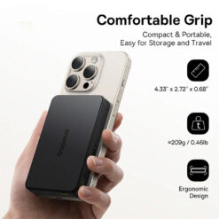 پاوربانک بیسیم 22.5 وات بیسوس مدل Airpow Ⅱ Qi2 Magnetic ظرفیت 10000 میلیآمپر ساعت