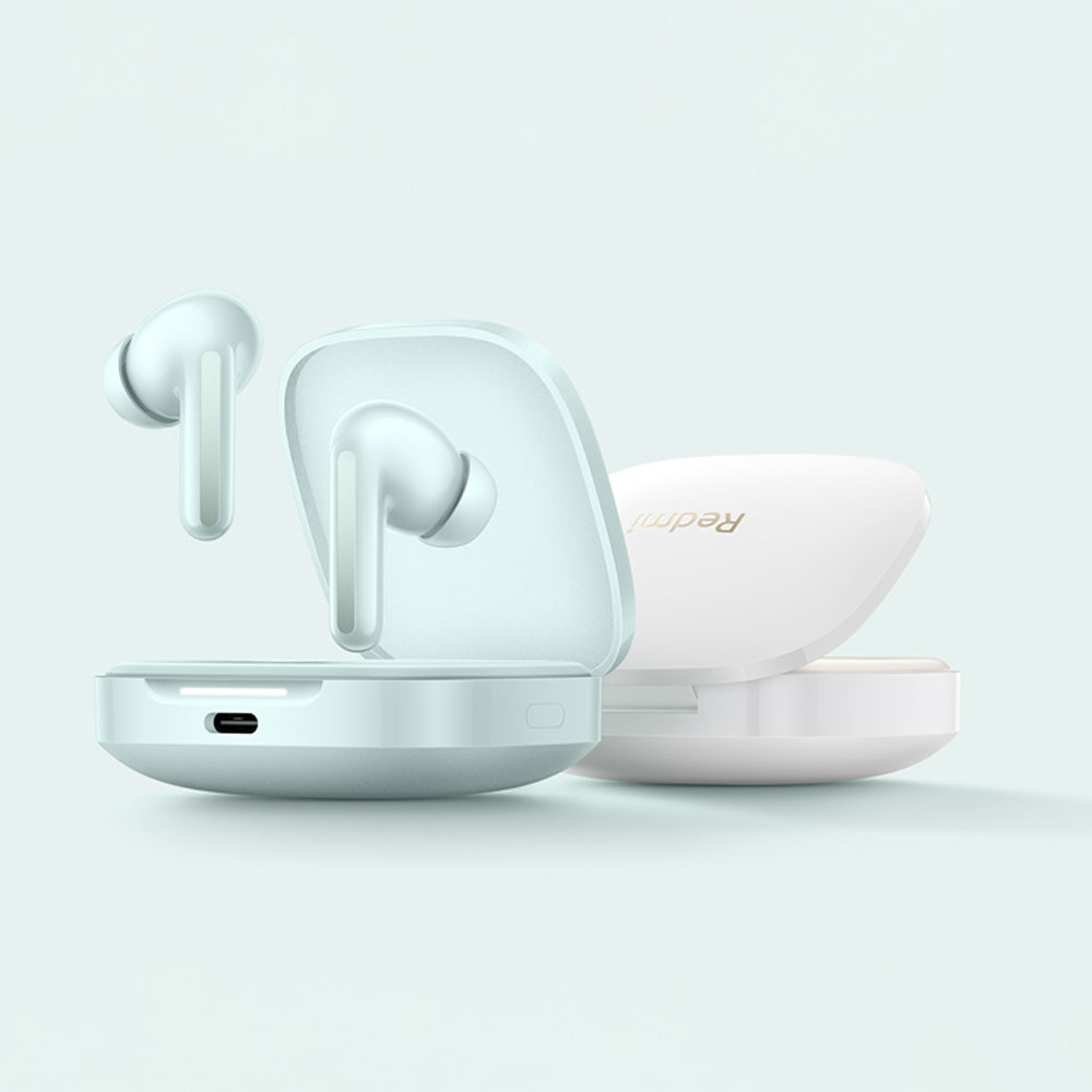 هدفون بلوتوثی شیائومی مدل Redmi Buds 6 با نویز کنسلینگ فعال (ANC)، درگاه شارژ USB Type-C، دارای میکروفون دوگانه با ENC (کاهش نویز محیط)، مقاوم در برابر رطوبت و عرق